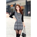 Bustier Short Winter Dresses Long Sleeve Wine and Ash Knit