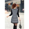 Bustier Short Winter Dresses Long Sleeve Wine and Ash Knit