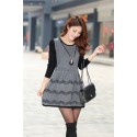 Bustier Short Winter Dresses Long Sleeve Wine and Ash Knit