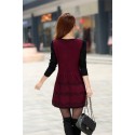 Bustier Short Winter Dresses Long Sleeve Wine and Ash Knit