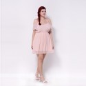 Plus Size Women's Casual Dress Plus Size Pink Princess Lightweight Bustie