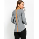 Women's Casual Long Sleeve Urban White and Gray Basic