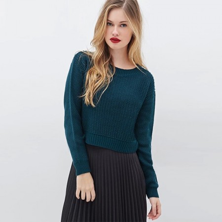 Women's Winter Thong Blouse Thick Long Sleeves Knit