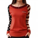 Women's Cool Blouse Fofa Linda Long Sleeve Casual Wool Striped Pullover