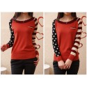 Women's Cool Blouse Fofa Linda Long Sleeve Casual Wool Striped Pullover