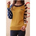 Women's Cool Blouse Fofa Linda Long Sleeve Casual Wool Striped Pullover