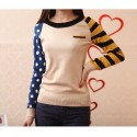 Women's Cool Blouse Fofa Linda Long Sleeve Casual Wool Striped Pullover