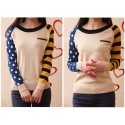 Women's Cool Blouse Fofa Linda Long Sleeve Casual Wool Striped Pullover