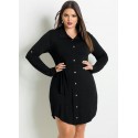 Vestido Curto Preto Plus Size Extra Grande Feminino Elegante Formal