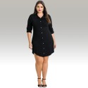 Vestido Curto Preto Plus Size Extra Grande Feminino Elegante Formal