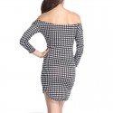 Short Dress Fallen Black and White Textured Menga Long