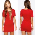 Vestido Vermelho Curto Festa Clube Casual Deconte Slim Fit Jantar