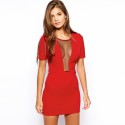 Vestido Vermelho Curto Festa Clube Casual Deconte Slim Fit Jantar