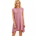 Pink Asymmetric Sheath Dress Textured No Neckline Behaved