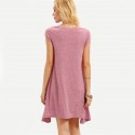 Pink Asymmetric Sheath Dress Textured No Neckline Behaved
