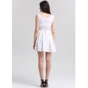 Vestido Básico Feminino Casual Branco Curto em Chiffon Regata Moda Praia