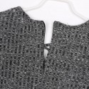 Winter Dress in Wool Knit Short Gray Scruffy Long Sleeve