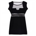 Short Cocktail Party Dress Square Lit Black and White Party Festa