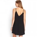 Short Dress Basic Slim Fashion Beach Feminine Casual Simple Black And Blue