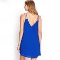 Short Dress Basic Slim Fashion Beach Feminine Casual Simple Black And Blue