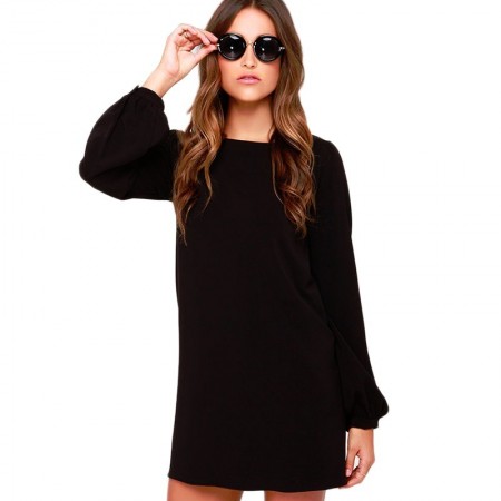 Midi Long Sleeve Imperial Casual Elegant Working Dress