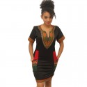 Women's Casual African Fashion Dress and Geometric Patterned Work