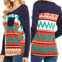 Women's Winter Sweater Striped Navy Blue Sweater