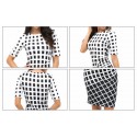 Black and White Chess Women Working Dress Lady Mother