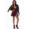 Casual Dress Wine Deconte V Regatta With Strap Pleated Princess Short