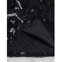 Black Evening Dress Embellished Floral Decor Prom Ball Luxury Long Sleeve