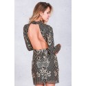 Paête Dress Decorated Sotistic High Quality Elegant Silver Grids