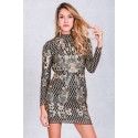 Paête Dress Decorated Sotistic High Quality Elegant Silver Grids