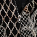 Paête Dress Decorated Sotistic High Quality Elegant Silver Grids