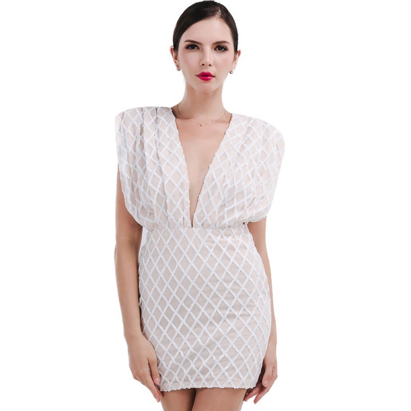 Vestido social decote sales v