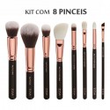 Kit de Pinceis de Maquiagem Olhos Conjunto com 8 Pinceis com Estojo