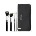 Estojo Básico de Maquiagem kit com 4 Pinceis Brushes Olhos e Rosto