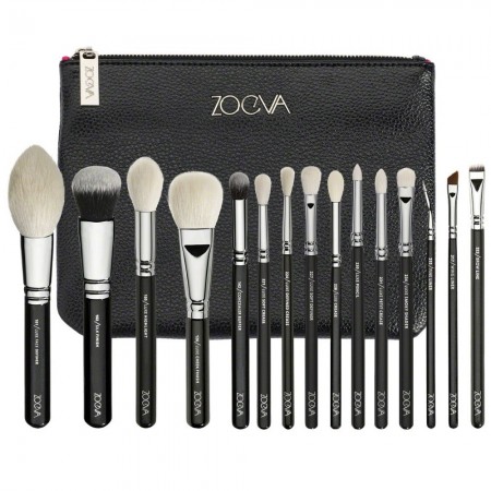 Kit 15 Makeup Brushes with Free Carrying Case Set