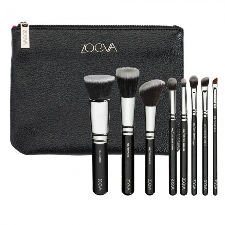 Kit 8 Makeup Brushes with Kit and Free Case