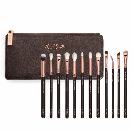 Kit 12 Fine Makeup Brushes with Free Stylish Case Zoeva