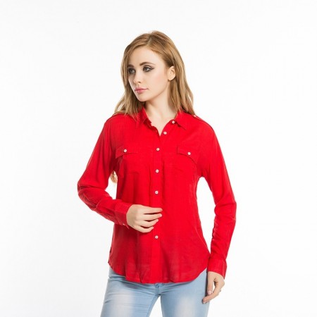 Camisa Social Feminina Manga Longa Escritorio Casual de Trabalho