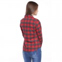 Long Casual Chess Women's Casual Long Checked Fashion Shirt