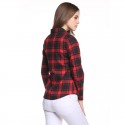 Long Casual Chess Women's Casual Long Checked Fashion Shirt