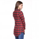 Long Casual Chess Women's Casual Long Checked Fashion Shirt