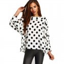 Women's Jacket White and Black Polka Dot Dalmata Fashion Winter