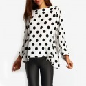 Women's Jacket White and Black Polka Dot Dalmata Fashion Winter