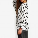 Women's Jacket White and Black Polka Dot Dalmata Fashion Winter