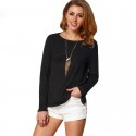 Women's Blouse Casual Casual Long Sleeve Back Neckline Open