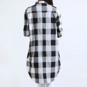 Blouse Women's Dress Long Chess Red and Gray Winter Bathrobe