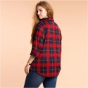 Plus Size Chess Plus Size Women's Blouse Red Long Sleeve
