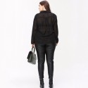 Blouse Social Black Female Long Sleeve Plus Size Large Elegant